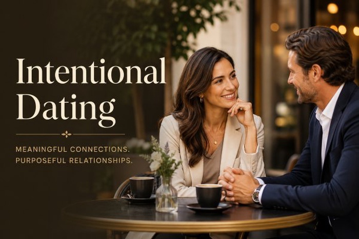 Two thoughtful singles enjoying a purposeful first date and an honest conversation