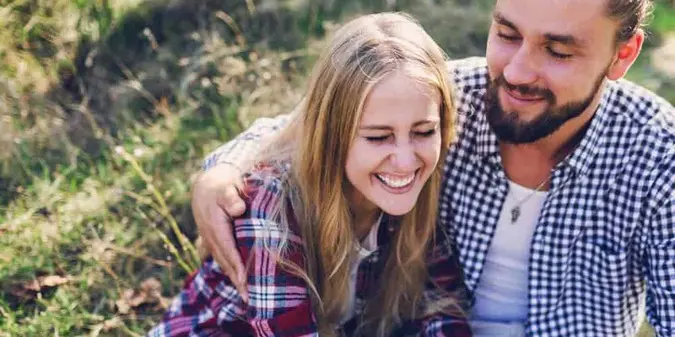Couple enjoying a meaningful second date outdoors